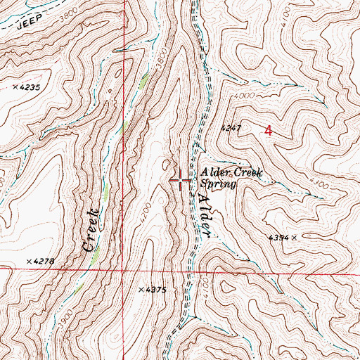 Topographic Map of Alder Creek Spring, OR