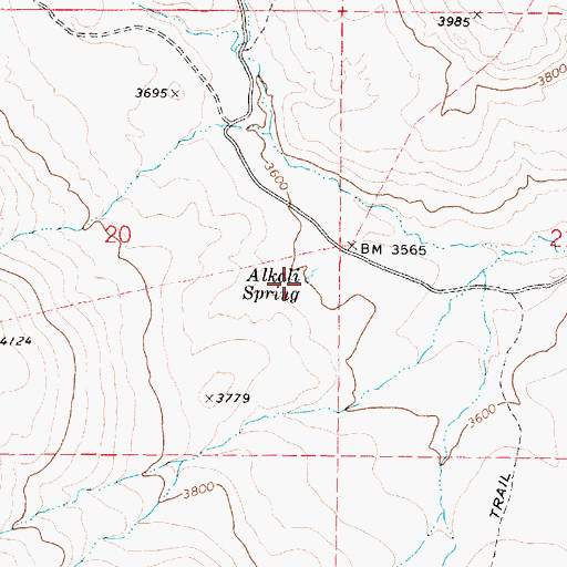 Topographic Map of Alkali Spring, OR