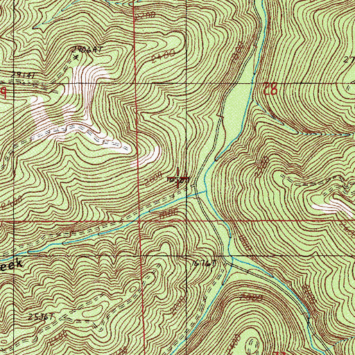 Topographic Map of Allen Creek, OR