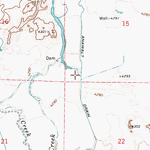 Topographic Map of Anawalt Drain, OR