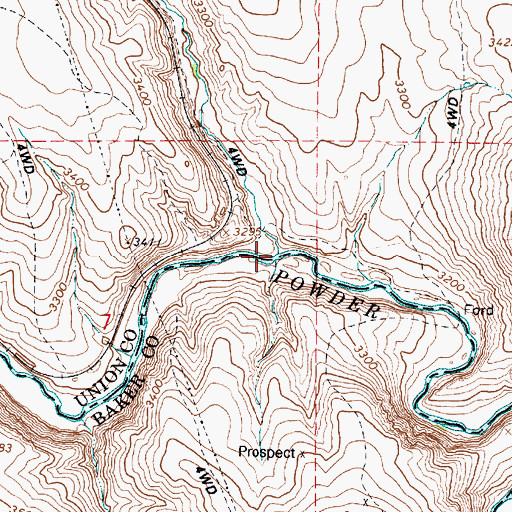 Topographic Map of Antelope Creek, OR