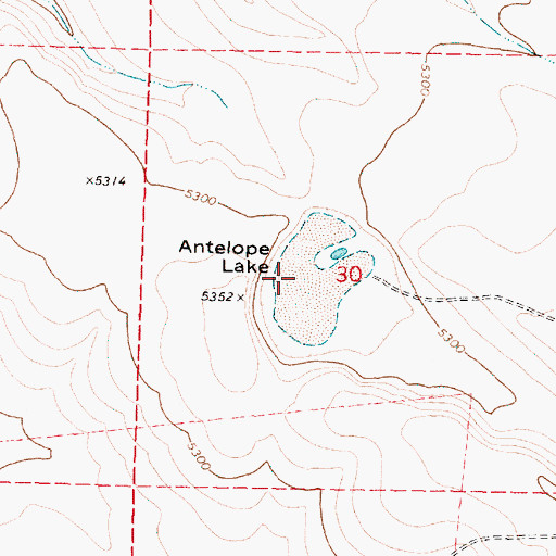 Topographic Map of Antelope Lake, OR