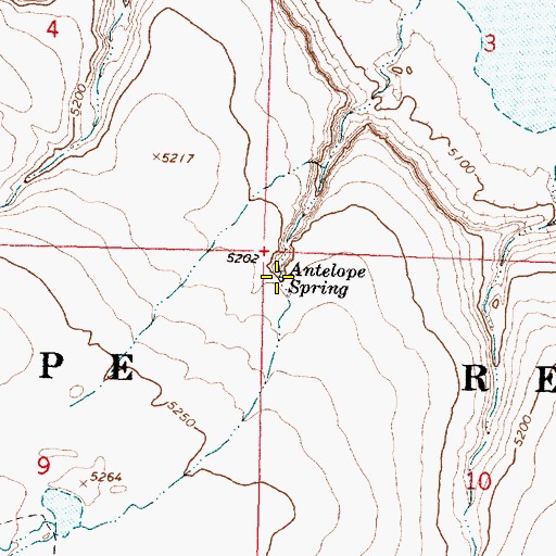 Topographic Map of Antelope Spring, OR