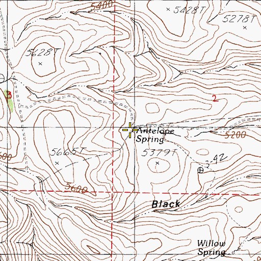 Topographic Map of Antelope Spring, OR