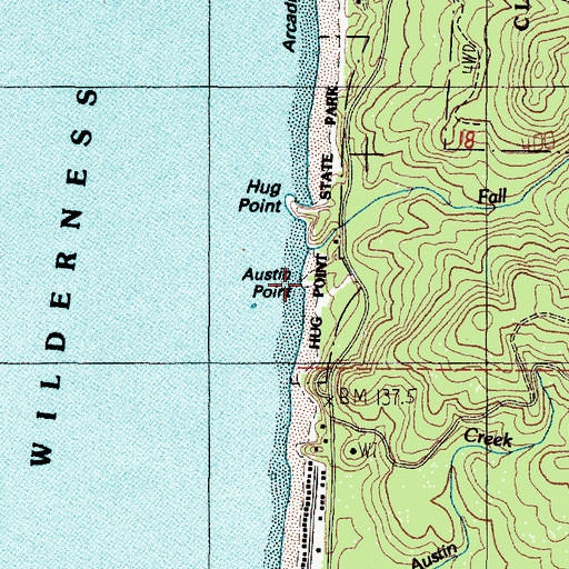 Topographic Map of Arch Cape, OR