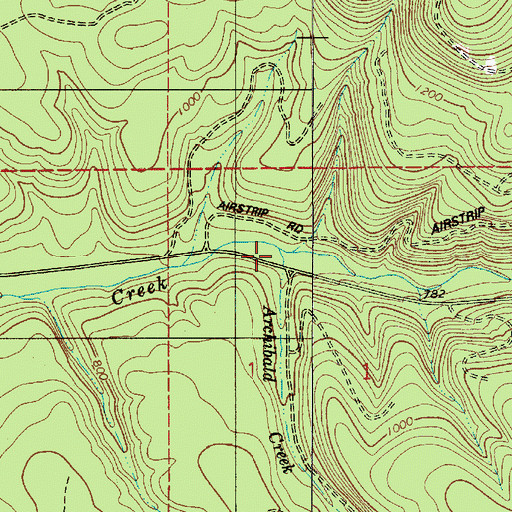 Topographic Map of Archibald Creek, OR