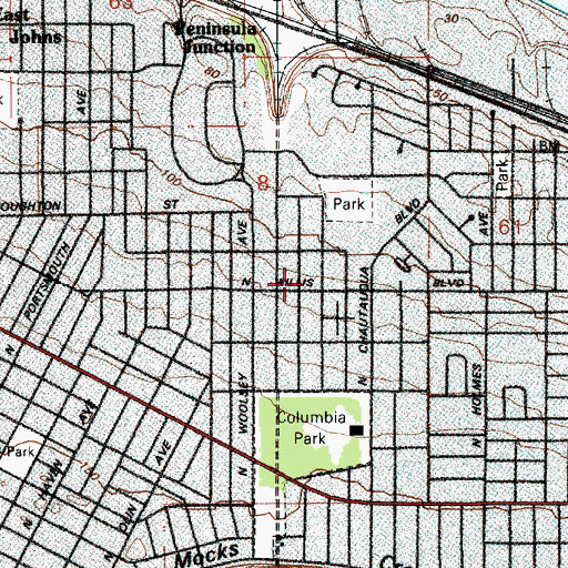 Topographic Map of Ball School (historical), OR