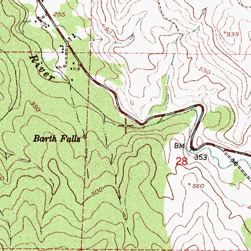 Topographic Map of Barth Falls, OR