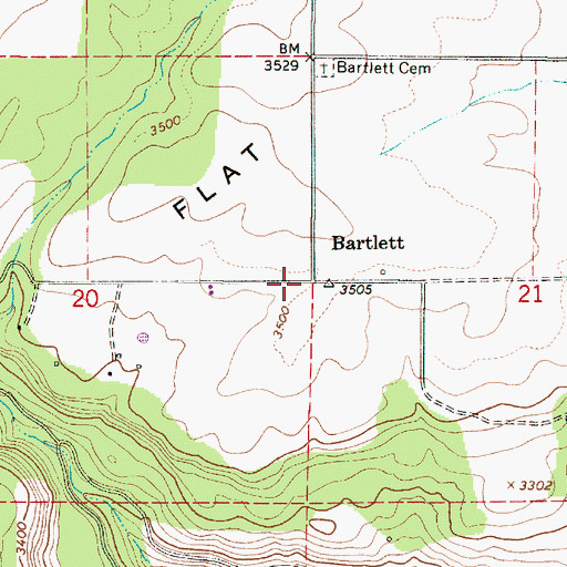 Topographic Map of Bartlett, OR