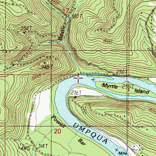 Topographic Map of Basin Creek, OR