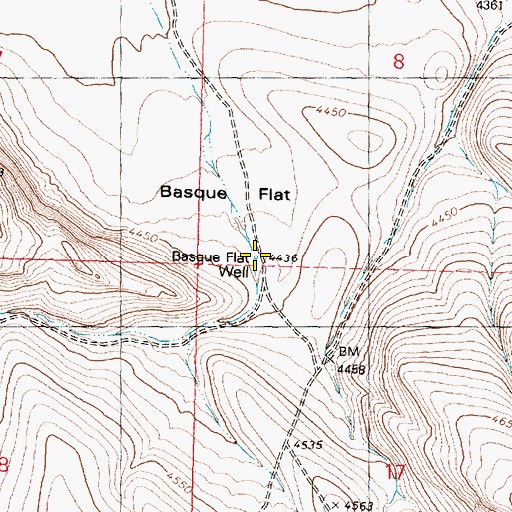 Topographic Map of Basque Flat Well, OR