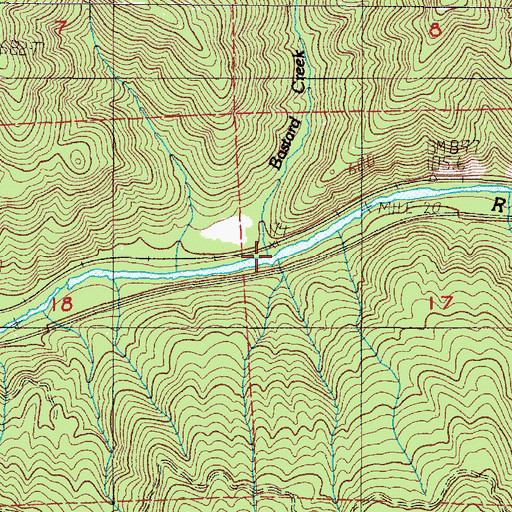Topographic Map of Bastard Creek, OR