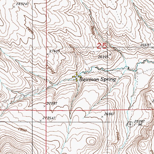 Topographic Map of Beirman Spring, OR