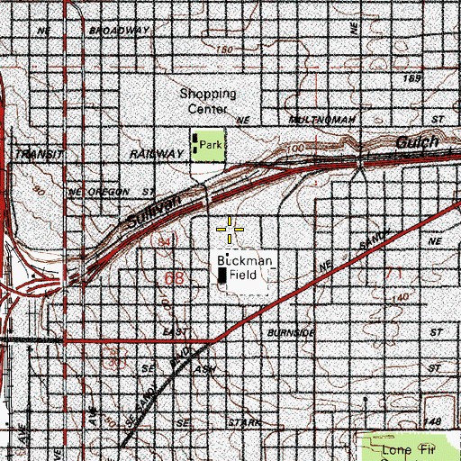 Topographic Map of Benson Polytechnic High School, OR
