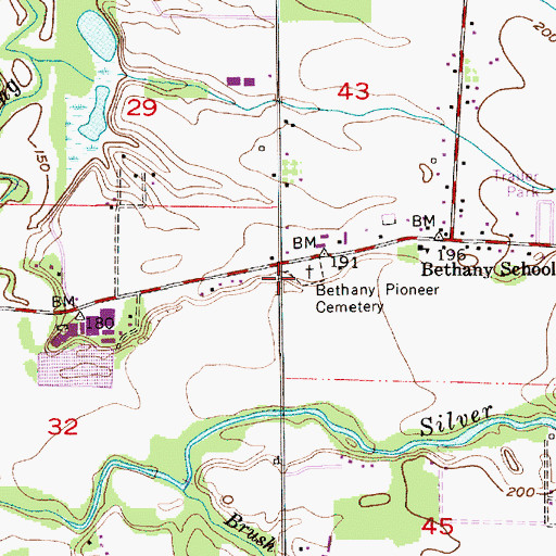 Topographic Map of Bethany Pioneer Cemetery, OR