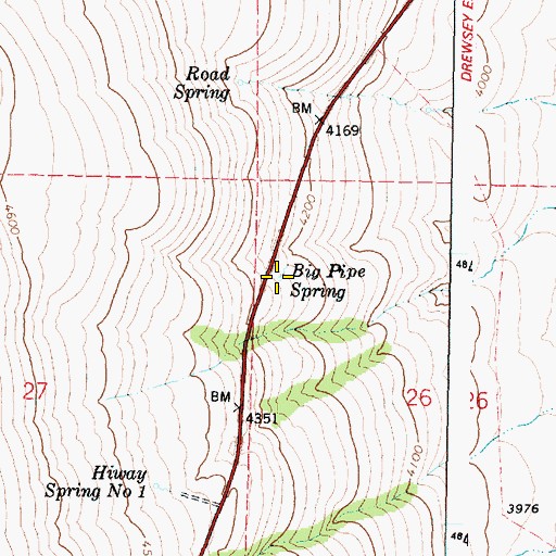 Topographic Map of Big Pipe Spring, OR