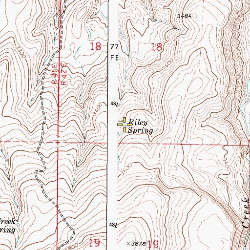 Topographic Map of Biley Spring, OR