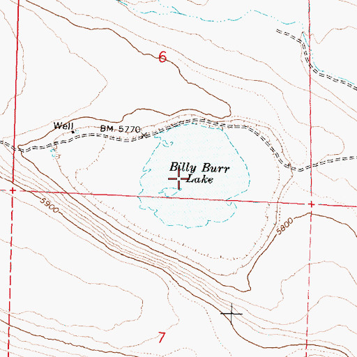 Topographic Map of Billy Burr Lake, OR