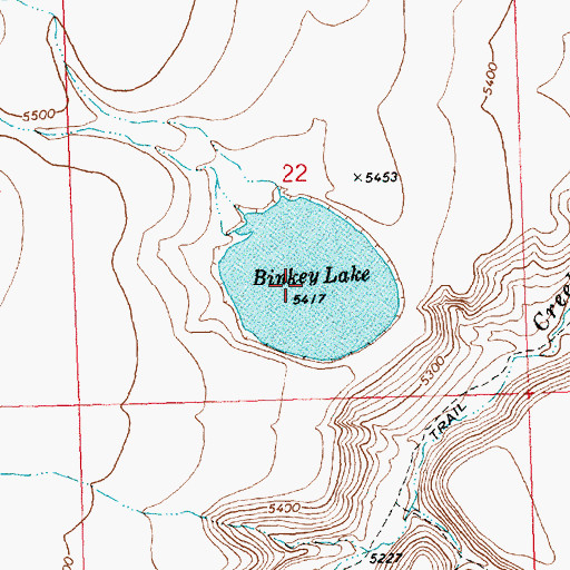 Topographic Map of Binkey Lake, OR
