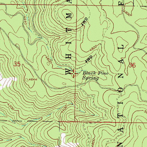 Topographic Map of Black Pine Spring, OR