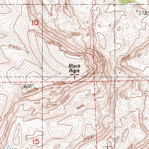 Topographic Map of Black Rock, OR