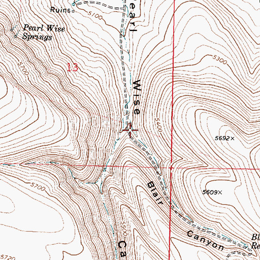 Topographic Map of Blair Canyon, OR