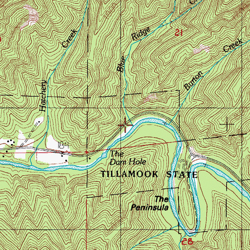 Topographic Map of Blue Ridge Creek, OR
