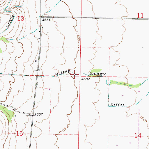Topographic Map of Blume Zilkey Ditch, OR