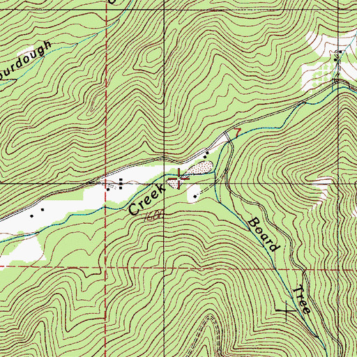 Topographic Map of Board Tree Creek, OR