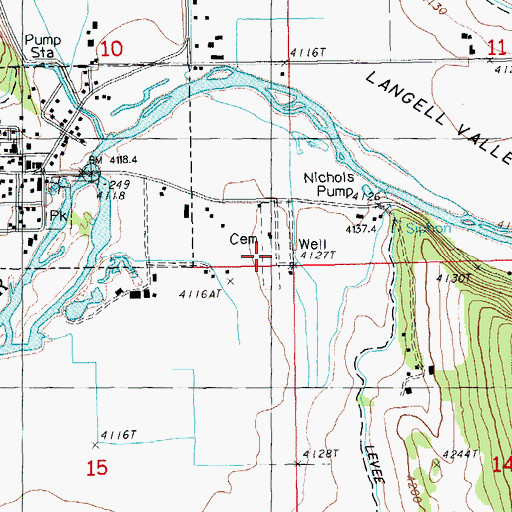 Topographic Map of Bonanza Memorial Park, OR