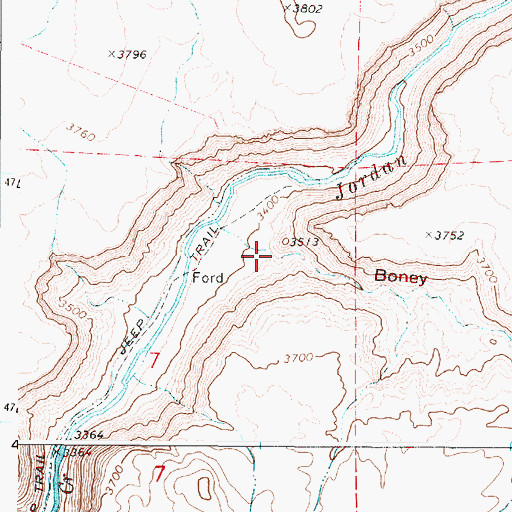 Topographic Map of Boney Canyon, OR