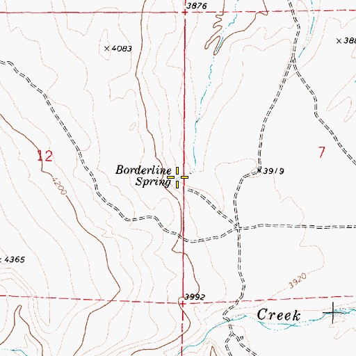 Topographic Map of Borderline Spring, OR