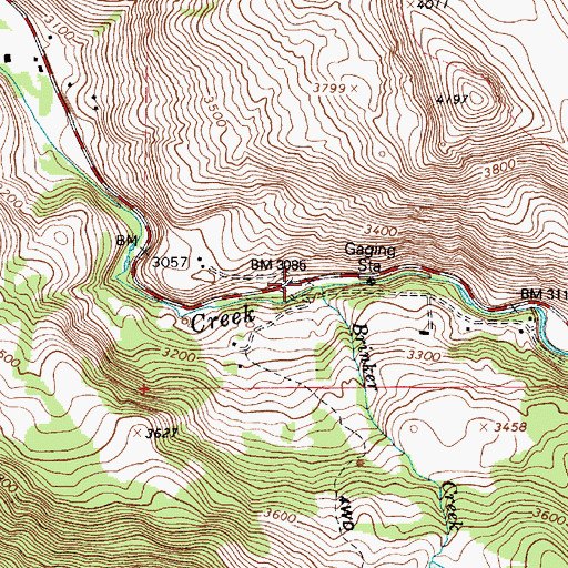 Topographic Map of Brinker Creek, OR