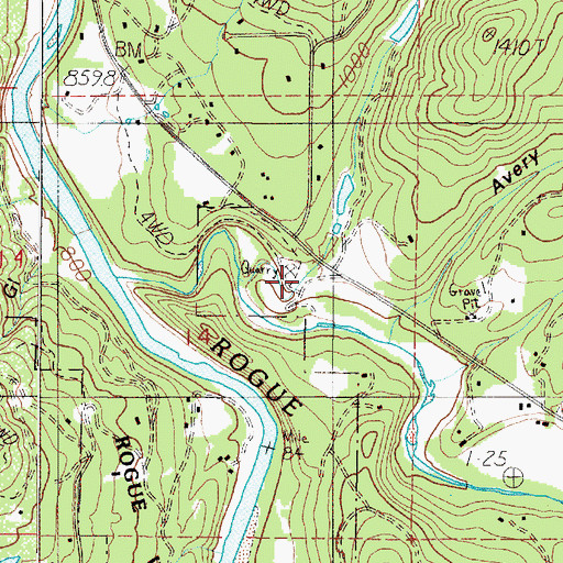 Topographic Map of Brockman Gulch, OR
