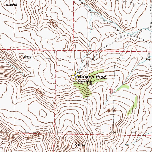 Topographic Map of Broken Pipe Spring, OR