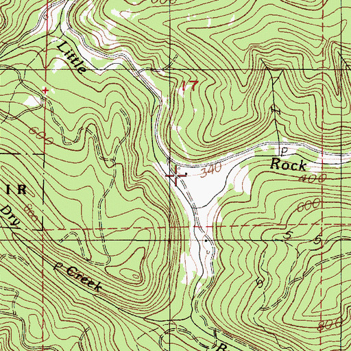 Topographic Map of Brush Creek, OR