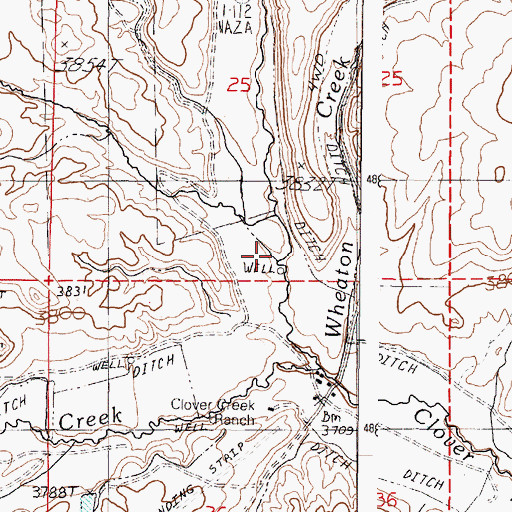 Topographic Map of Brushy Hollow, OR