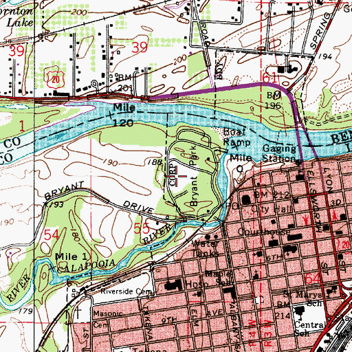 Topographic Map of Bryant Park, OR