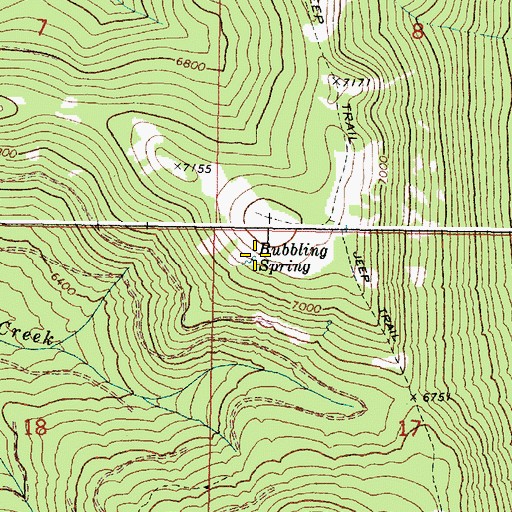 Topographic Map of Bubbling Spring, OR
