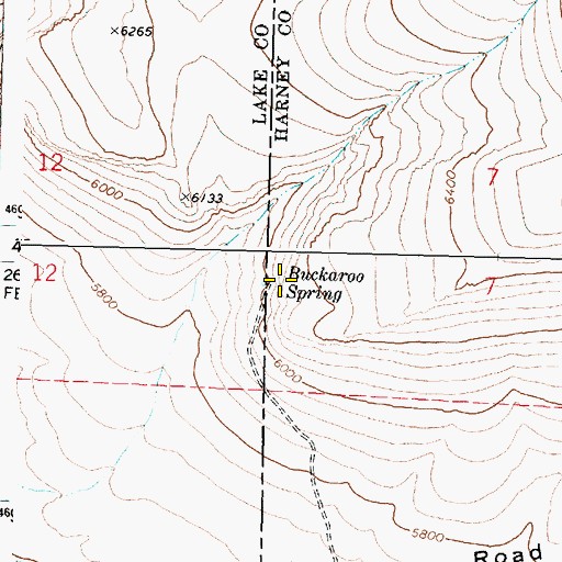 Topographic Map of Buckaroo Spring, OR