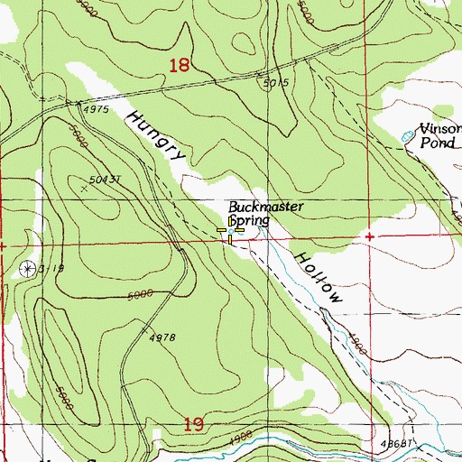 Topographic Map of Buckmaster Spring, OR