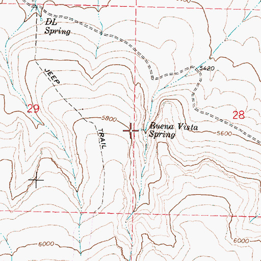 Topographic Map of Buena Vista Spring, OR
