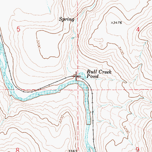 Topographic Map of Bull Creek Pond, OR