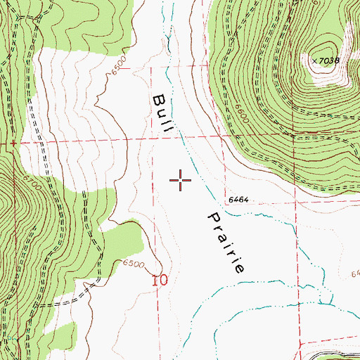 Topographic Map of Bull Prairie, OR