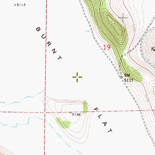 Topographic Map of Burnt Flat, OR