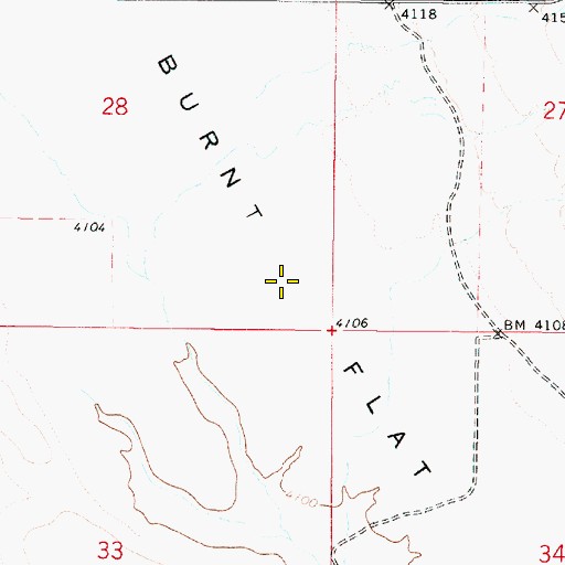 Topographic Map of Burnt Flat, OR