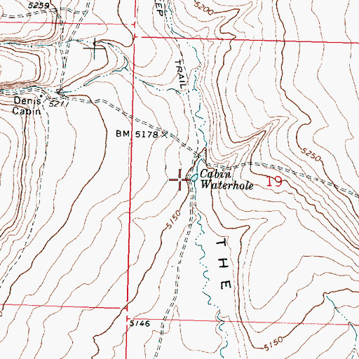 Topographic Map of Cabin Waterhole, OR