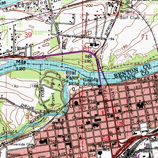 Topographic Map of Calapooia River, OR
