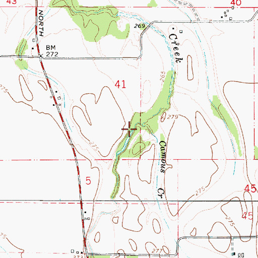 Topographic Map of Camous Creek, OR