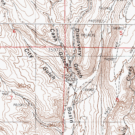 Topographic Map of Cash Gulch, OR